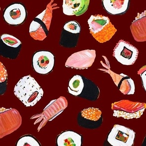 Sushi (Medium Scale) // Maroon Red