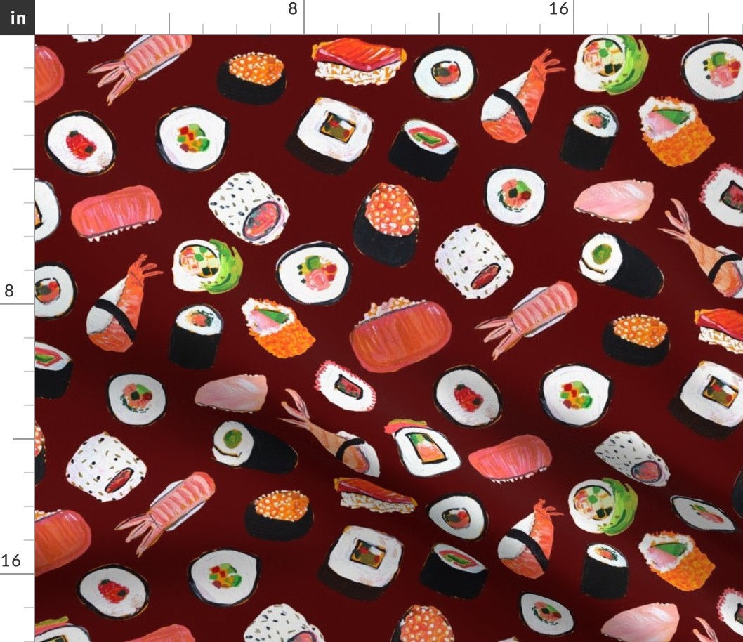 Sushi (Medium Scale) // Maroon Red