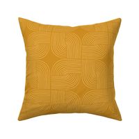 Entwined - Geo Lines Gold Saffron Yellow by Angel Gerardo - Large Scale