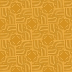 Entwined - Geo Lines Gold Saffron Yellow by Angel Gerardo - Large Scale