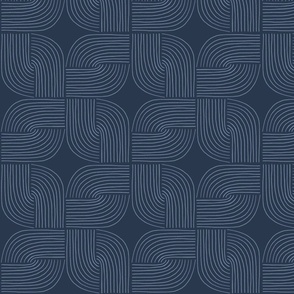 Entwined - Geo Lines Navy Blue by Angel Gerardo