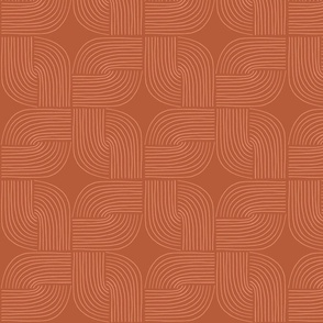 Entwined - Geo Lines Copper Orange Brown by Angel Gerardo