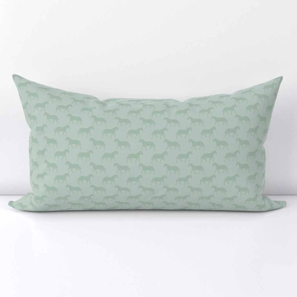 Small Subtle Trotting Horse Silhouette, Sage Green
