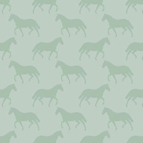 Subtle Trotting Horse Silhouette, Sage Green by Brittanylane