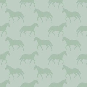 Small Subtle Trotting Horse Silhouette, Sage Green