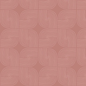 Entwined - Geo Lines Dusty Rose Pink by Angel Gerardo - Large Scale