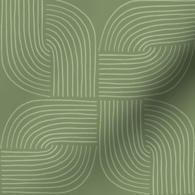 Entwined - Geo Lines Sage Green by Angel Gerardo - Large Scale