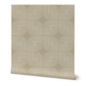 Entwined - Geo Lines Tan Ecru by Angel Gerardo - Large Scale