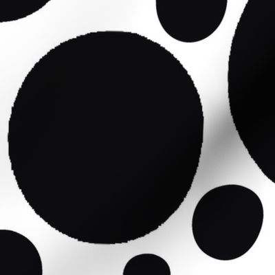 Polka dots mix black and white