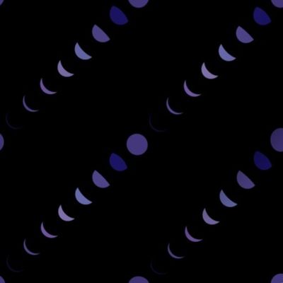 Moon Phase Diagonal Stripes in Black + Purple