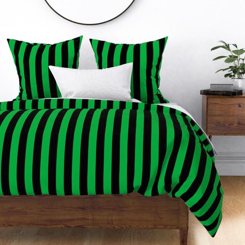 Cabana Stripe - 2" wide - green and black - plain