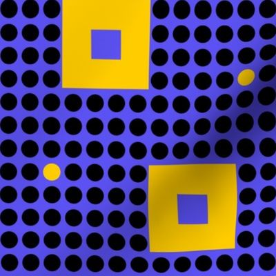 MOD Geometric Dots  & Squares Blue & Yellow