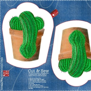 Tired prickly cactus dick pillow DIY sewing panel