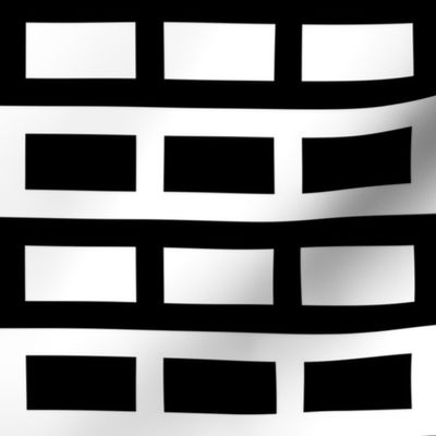 Black and White Rectangle (mix and match geometric) by Su_G_©SuSchaefer2023