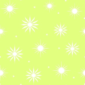 Summer Suns and Stars Large Scale lime green by Jac Slade