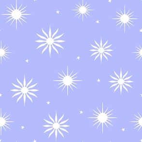 Summer Suns and Stars Large Scale periwinkle blue by Jac Slade
