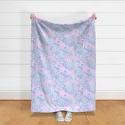 Sunset Beach Large Scale baby pink periwinkle blue aqua blue by Jac Slade