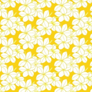 Surfside double-white-plumeria-line-drawing-yellow