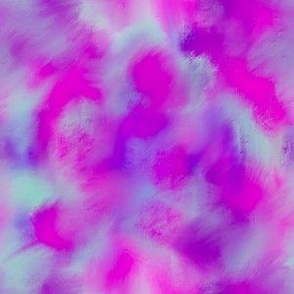 Ethereal, soft paints in bright pink, turquoise and purple blender