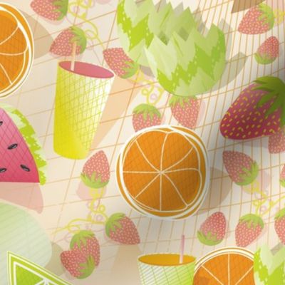 Fruity Refreshing Summer—Optimism Petals Solids Coordinates, smoothie, lemonade, limeade, citrus, slush, healthy
