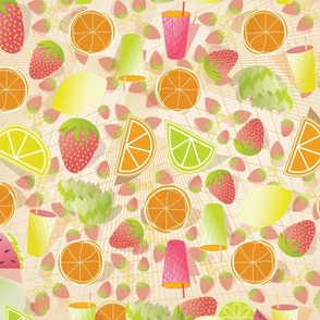 Fruity Refreshing Summer—Optimism Petals Solids Coordinates, smoothie, lemonade, limeade, citrus, slush, healthy