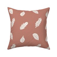 White Leaves on Peachy Pink, Minimal