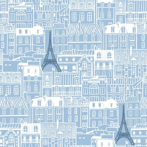 The roofs of Paris blue