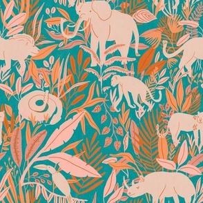 Joyful Jungle 1.0 - turquoise/pink 
