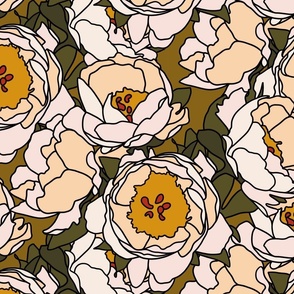 Maximalist floral in ochre