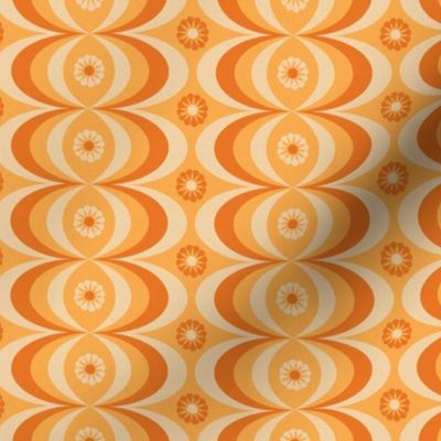 ( small ) Retro vintage, 70s, 60s, geometric, orange