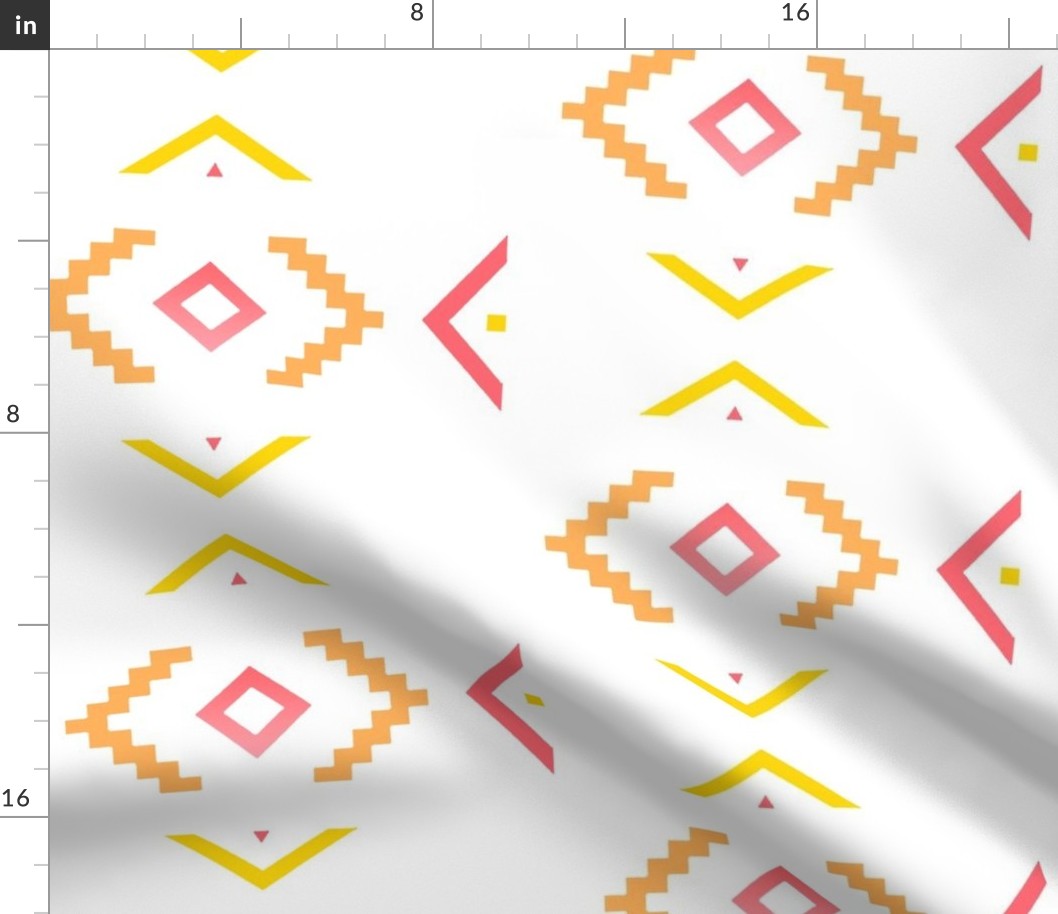 Pink orange yellow geometric