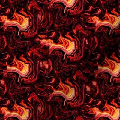 Hot inferno half drop faux paint pour abstract small half drop