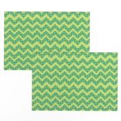 Mint green and dark blue spotty chevron stripes on lime green background small