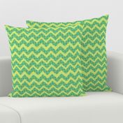 Mint green and dark blue spotty chevron stripes on lime green background small