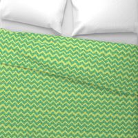 Mint green and dark blue spotty chevron stripes on lime green background small