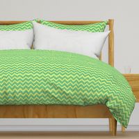 Mint green and dark blue spotty chevron stripes on lime green background small