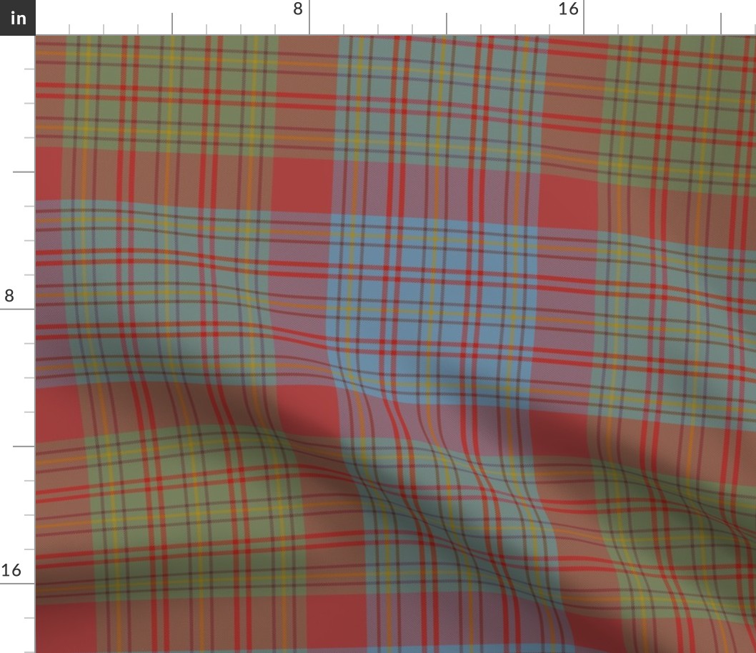 Jacobite custom tartan #4, 8" custom #4, 14" red/olive/light blue