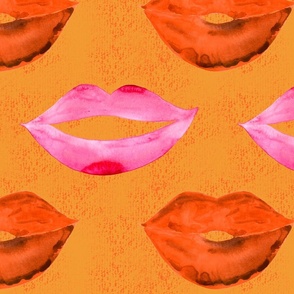 Orange Lips Mid-Century Modern Vibe
