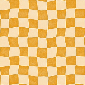 Wobbly Checkerboard - 2" squares - marigold