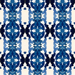 Navy blue painted Ikat