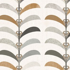 Japandi Wallpaper-on gold linen (large scale)