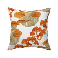 Watercolour Mushrooms Seamless Pattern - Medium Scale