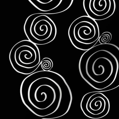 Spiral Border White on Black