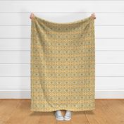 Abstract Bohemian Butterfly Visually Linen Textured in Lemon Peach and Mint Green