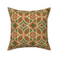 Abstract Bohemian Butterfly Visually Linen Textured in Peach Siena and Green