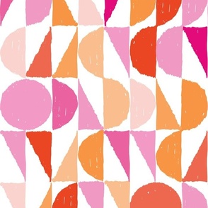 mod geo - pink and apricot