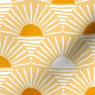 retro sunshine horizons -  orange marigold - LARGE