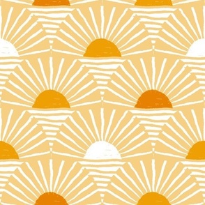 retro sunshine horizons -  orange marigold - LARGE
