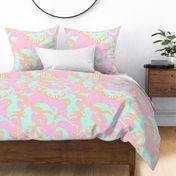 Sunset Beach XLarge Scale mint green pink orange by Jac Slade