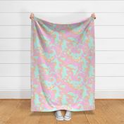 Sunset Beach XLarge Scale mint green pink orange by Jac Slade